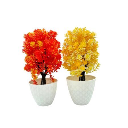 Flowers Artificial Wild Plant with Pot Showcase Decoration Plants Flowers | Fake Plant | Artificial Plants for Home Decor Office Gifting Plants Decorative  (Pack Of 2) (RV-AP16)